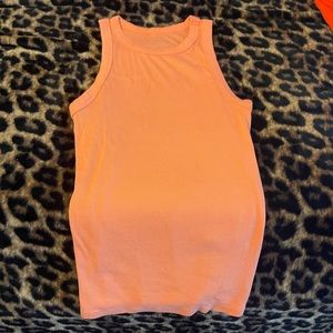 Orange ribbed tank top